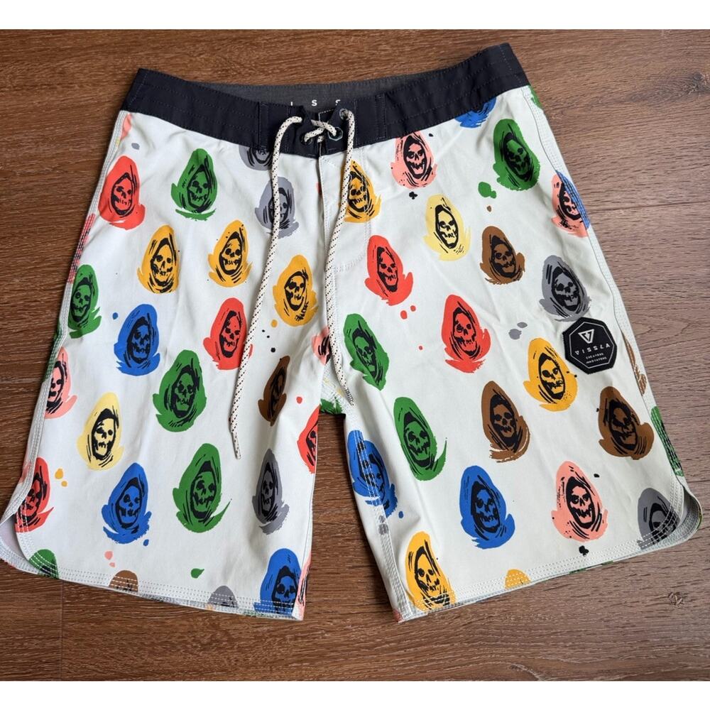 Vissla Lost Souls 17" Boys Boardshorts Swim Shorts Sz 27